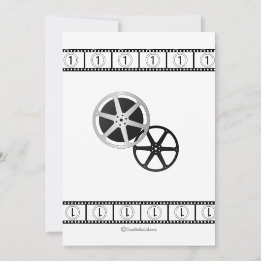 Zeitgenössische Film-Fan-Hochzeits-Einladung Einladung (Rückseite)