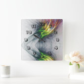 Zeitgenössische Flammen des städtischen Feuers Viv Quadratische Wanduhr (Zuhause)