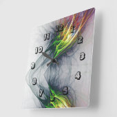 Zeitgenössische Flammen des städtischen Feuers Viv Quadratische Wanduhr (Winkel)