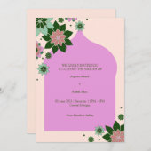 Zeitgenössische florale, Abstrakte Einladung von N (Vorne/Hinten)