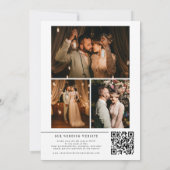 Zeitgenössische Foto Collage QR Code Hochzeit Einladung (Rückseite)