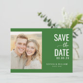 Zeitgenössische Fotografie Joyful Green Save The Date (Stehend Vorderseite)