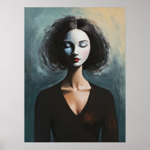 Zeitgenössische Frauenporträt-Wandkunst Poster
