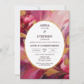 Zeitgenössische Fuchsia Elegance Commitment Zeremo Einladung (Vorderseite)