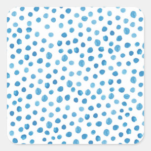 Zeitgenössische geometrische Formen Wasserfarbe. Quadratischer Aufkleber