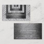 Zeitgenössische geometrische Gravur Gray 3D Vip Visitenkarte (Vorne/Hinten)