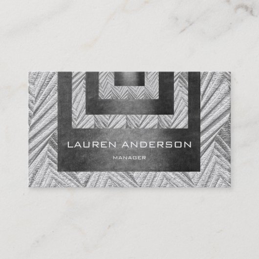 Zeitgenössische geometrische Gravur Gray 3D Vip Visitenkarte (Vorderseite)