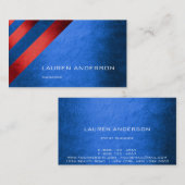 Zeitgenössische geometrische Streifen Cobalt Blue  Visitenkarte (Vorne/Hinten)