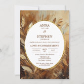 Zeitgenössische Gold-Elegance-Verpflichtungserklär Einladung (Vorderseite)