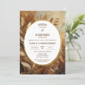 Zeitgenössische Gold-Elegance-Verpflichtungserklär Einladung (Stehend Vorderseite)