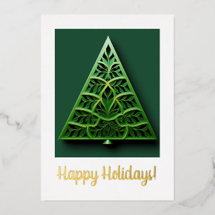 Zeitgenössische Gold Foil Weihnachtskarte Folien Feiertagskarte