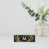 Zeitgenössische Gold-Scribble mit Monogram Mini Visitenkarte (Stehend Vorderseite)