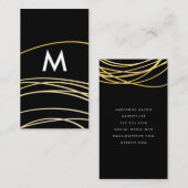 Zeitgenössische Gold-Scribble mit Monogram Visitenkarte (Vorne/Hinten)