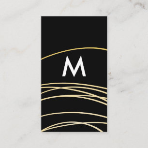 Zeitgenössische Gold-Scribble mit Monogram Visitenkarte