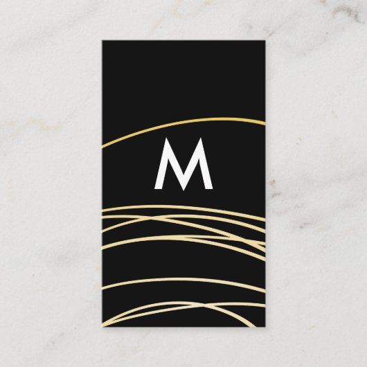 Zeitgenössische Gold-Scribble mit Monogram Visitenkarte (Vorderseite)