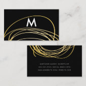 Zeitgenössische Gold-Scribble mit Monogram Visitenkarte (Vorne/Hinten)