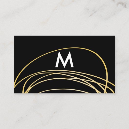 Zeitgenössische Gold-Scribble mit Monogram Visitenkarte (Vorderseite)