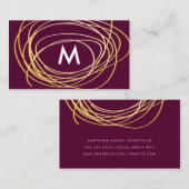 Zeitgenössische Gold-Scribble mit Monogram Visitenkarte (Vorne/Hinten)