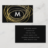 Zeitgenössische Gold-Scribble mit Monogram Visitenkarte (Vorne/Hinten)