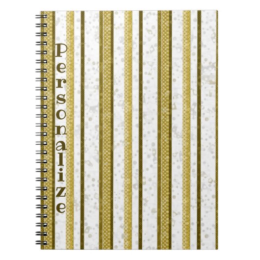 Zeitgenössische goldbraune Streifen einzigartig pe Notizblock (Vorderseite)