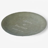 Zeitgenössische goldene Sage Imitate Wildleder Pai Pappteller (Schrägansicht)