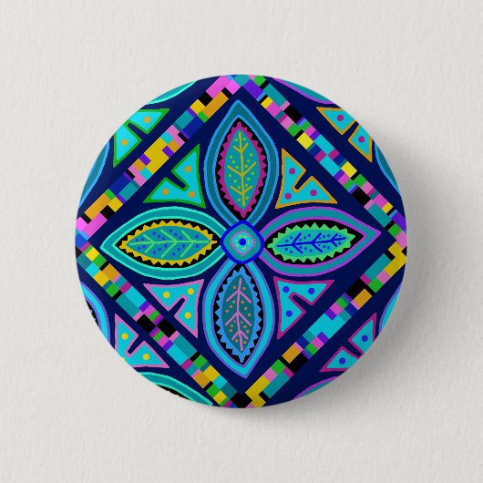 Zeitgenössische Granny-Platz-Blume Button (Vorderseite)