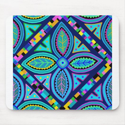 Zeitgenössische Granny-Platz-Blume Mousepad (Vorne)