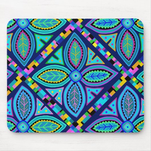 Zeitgenössische Granny‑Square‑Blume Mousepad (Vorne)