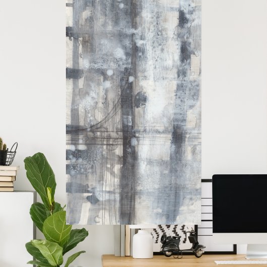 Zeitgenössische graue Malerei Poster (Heimbüro)