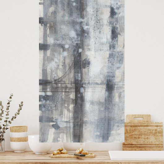 Zeitgenössische graue Malerei Poster (Küche)