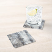 Zeitgenössische graue Malerei Rechteckiger Pappuntersetzer (Vor Ort)