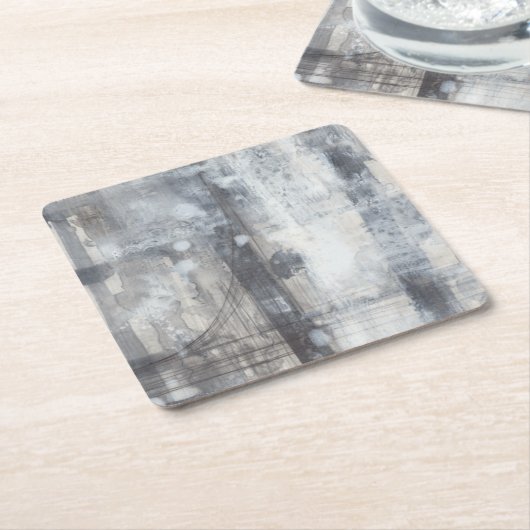 Zeitgenössische graue Malerei Rechteckiger Pappuntersetzer (angewinkelt)