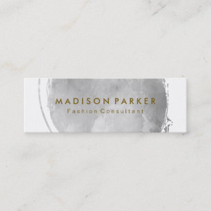 Zeitgenössische graue Wasserfarbe gebürstet Mini Visitenkarte