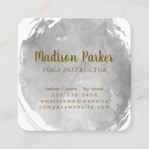 Zeitgenössische graue Wasserfarbe gebürstet Quadratische Visitenkarte