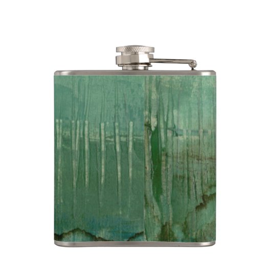 Zeitgenössische grüne Farbe Flachmann (Rückseite)