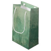 Zeitgenössische grüne Farbe Kleine Geschenktüte (Rückseite Schrägansicht)