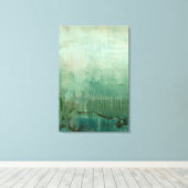 Zeitgenössische grüne Farbe Leinwanddruck (Insitu (Holzboden))