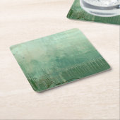 Zeitgenössische grüne Farbe Rechteckiger Pappuntersetzer (angewinkelt)