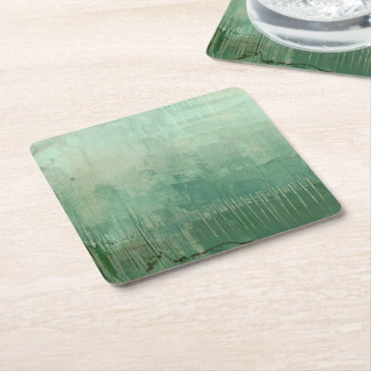 Zeitgenössische grüne Farbe Rechteckiger Pappuntersetzer (angewinkelt)