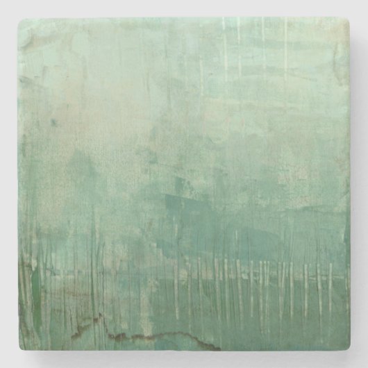 Zeitgenössische grüne Farbe Steinuntersetzer (Vorderseite)