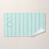 Zeitgenössische grüne Streifen Mit Monogramm Badhandtuch Set (Handtuch)
