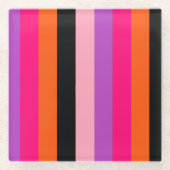 zeitgenössische Halloween-Streifen Glasuntersetzer (Vorderseite)