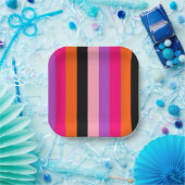 zeitgenössische Halloween-Streifen Pappteller (Party)