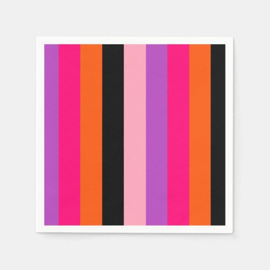 zeitgenössische Halloween-Streifen Serviette (Vorderseite)