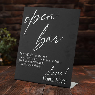 Zeitgenössische Handschrift Lustige schwarze offen Sockelschild