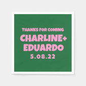 Zeitgenössische Handschrift Retro-Hochzeit Serviette (Vorderseite)