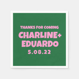 Zeitgenössische Handschrift Retro-Hochzeit Serviette