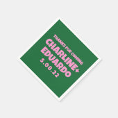 Zeitgenössische Handschrift Retro-Hochzeit Serviette (Ecke)