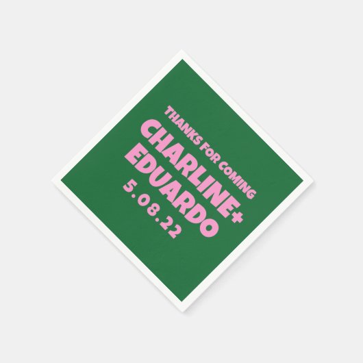 Zeitgenössische Handschrift Retro-Hochzeit Serviette (Ecke)