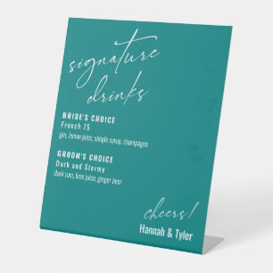 Zeitgenössische Handschrift-Signature-Drinks Türki Sockelschild